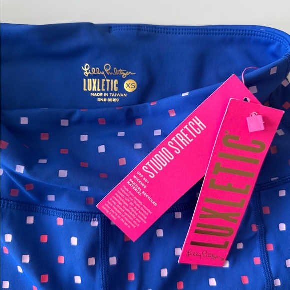 Lilly Pulitzer Luxletic High Rise Cropped Leggings NWT Size XS Borealis Blue - Picture 2 of 9